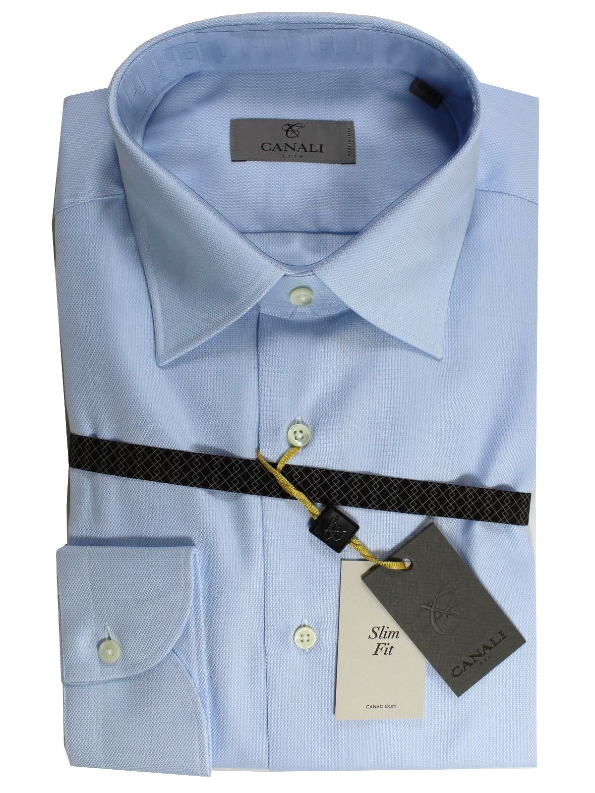 Canali Dress Shirt Light Blue - Slim ...